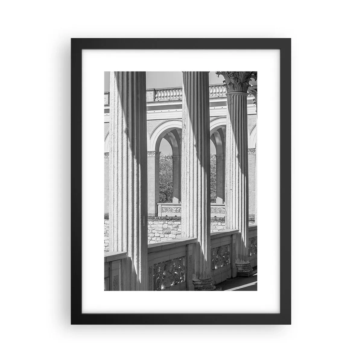 Affiche dans un cadre noir - Poster - Arcade ensoleillée - 30x40 cm