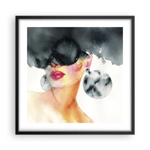 Affiche dans un cadre noir - Poster - Secret de l'élégance - 50x50 cm