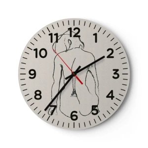 Horloge murale - Pendule murale - Femme nue - 30x30 cm