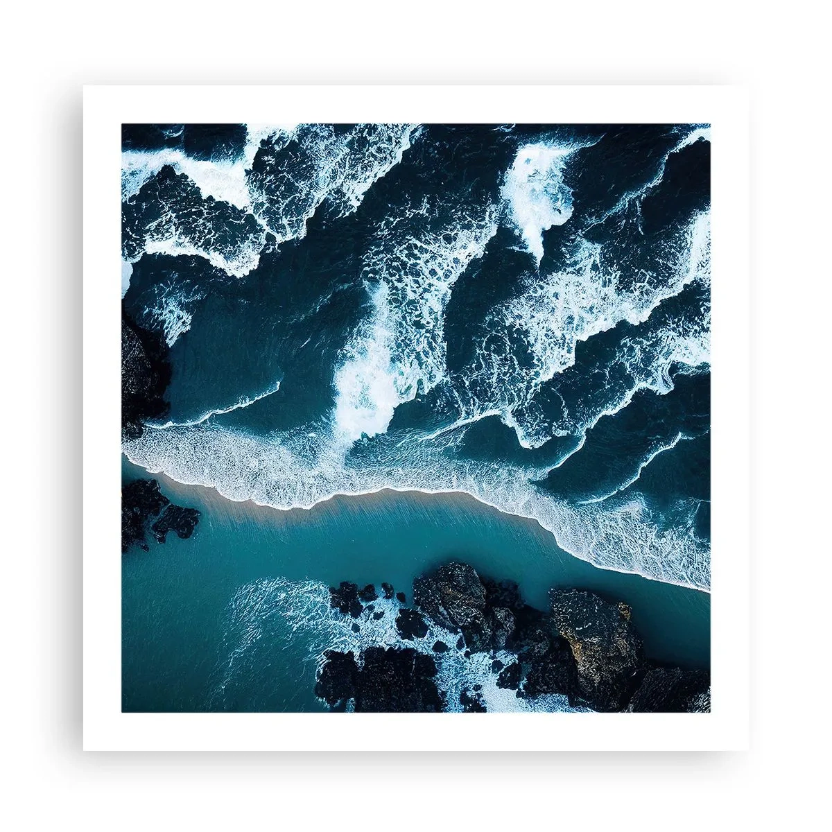 Affiche - Poster - Enveloppé par les vagues - 60x60 cm
