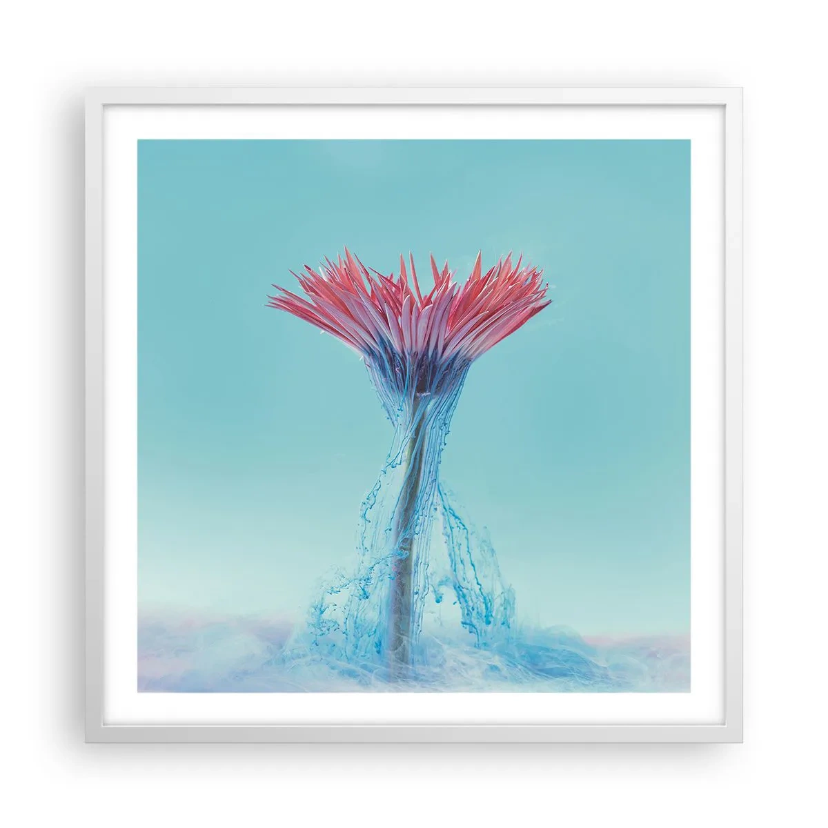 Affiche dans un cadre blanc - Poster - Dans une étreinte vivifiante - 60x60 cm