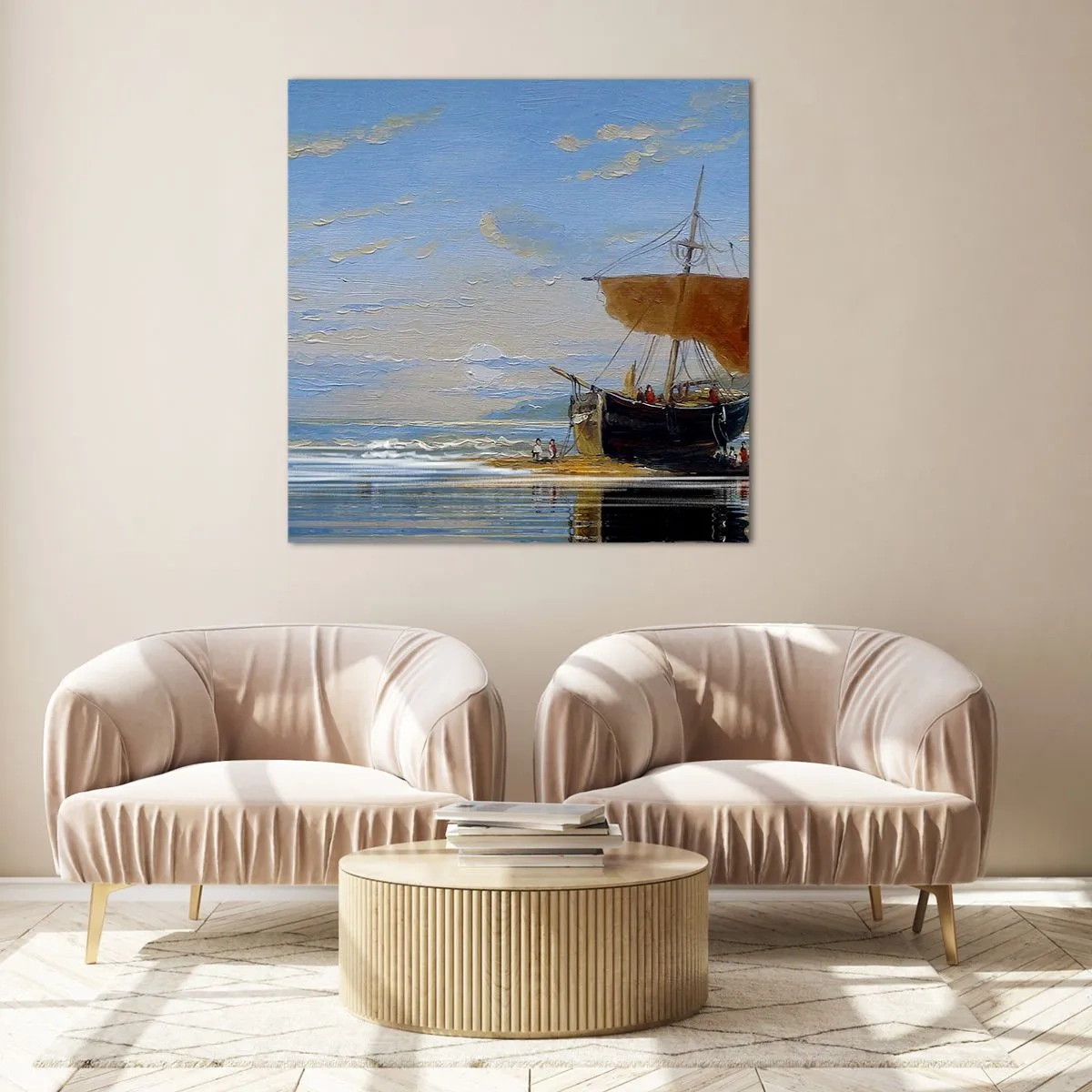 Impression sur verre - Image sur verre - Eau, terre, air - 70x70 cm