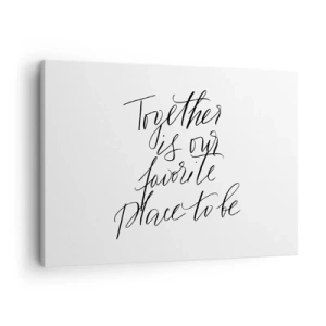 Impression sur toile - Image sur toile - Inscription typographique dans un style élégant sur fond blanc - 70x50cm - Vous aussi vous le sentez? - Décoration murale moderne pour le salon et la chambre ARTTOR