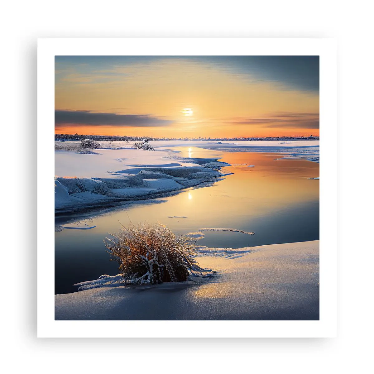 Affiche - Poster - Coucher de soleil d'hiver - 60x60 cm