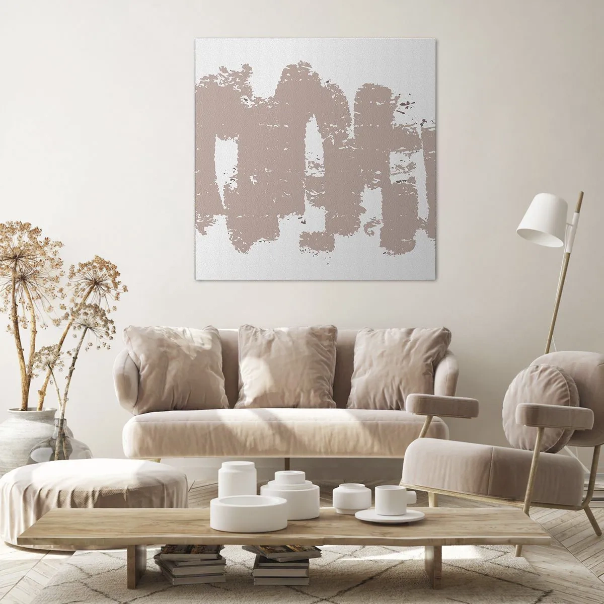 Impression sur toile - Image sur toile - Abstraction en rose tendre - 50x50 cm