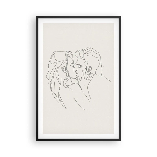Affiche dans un cadre noir - Poster - Enlacé de sentiment - 61x91 cm