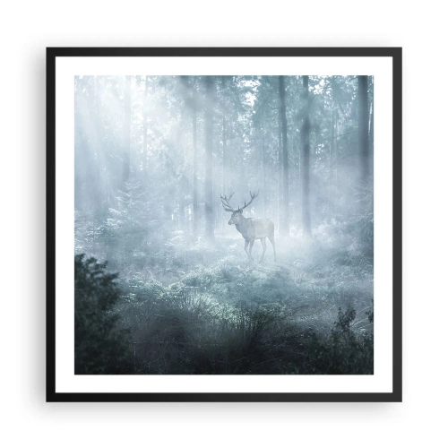 Affiche dans un cadre noir - Poster - Visite matinale du domaine - 60x60 cm