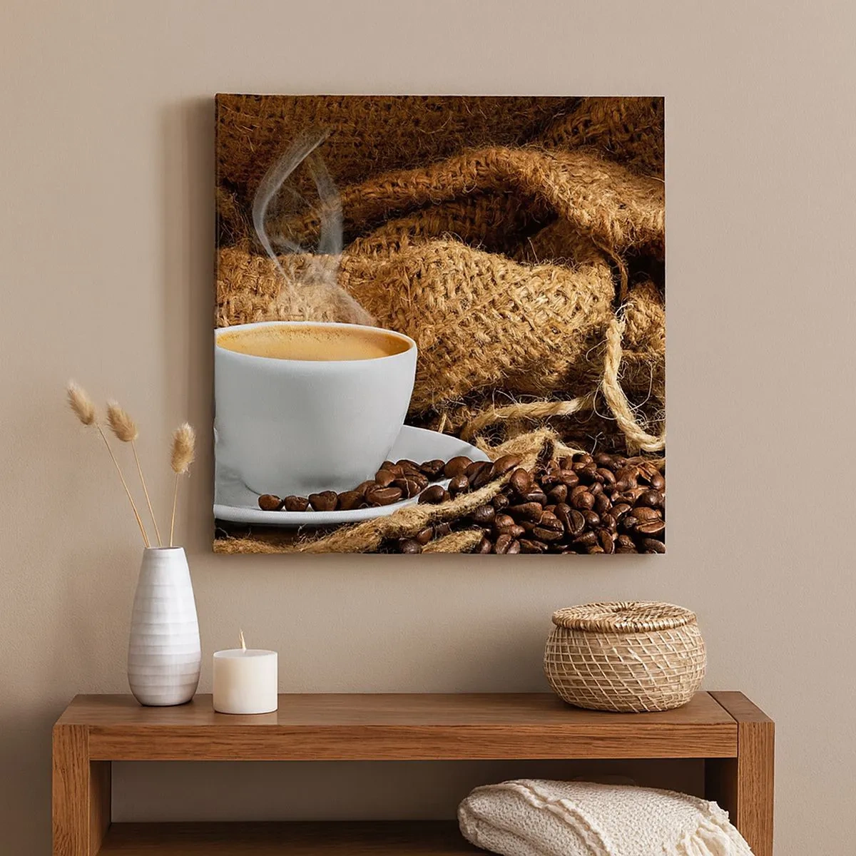 Impression sur toile - Image sur toile - L'odeur du moka et la densité du miel liquide - 30x30 cm