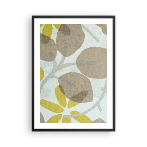 Affiche dans un cadre noir - Poster - Graphismes botaniques délicats aux couleurs naturelles - 50x70cm - Composition en plein soleil - Décoration murale moderne pour le salon et la chambre ARTTOR