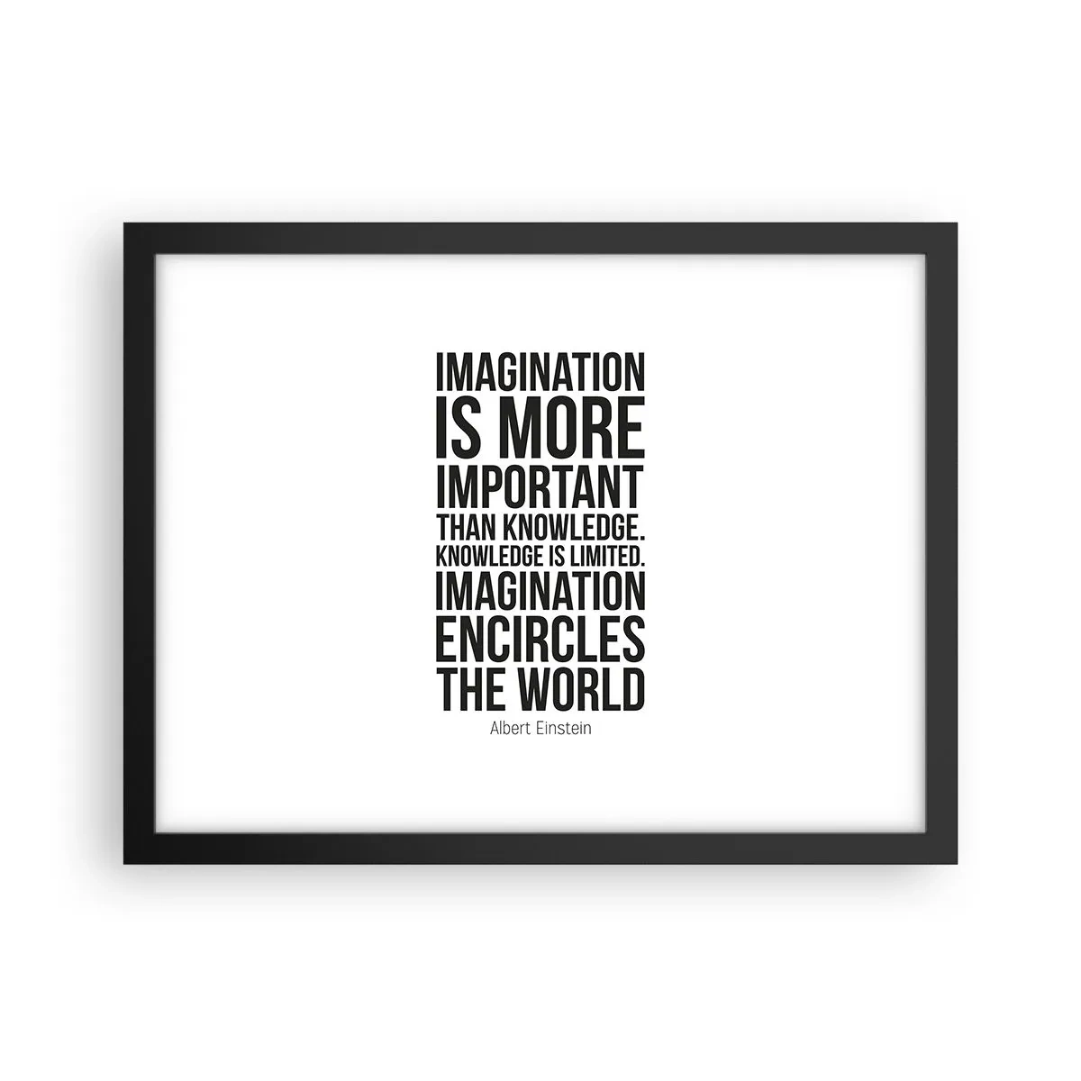 Affiche dans un cadre noir - Poster - Einstein sur le pouvoir de l'imagination - 40x30 cm