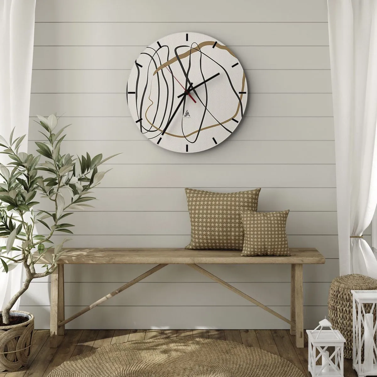 Horloge murale - Pendule murale - Composition – danse en boucle - 40x40 cm
