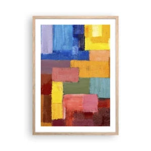 Affiche dans un chêne clair - Poster - Chacun est différent, tout est coloré - 50x70 cm