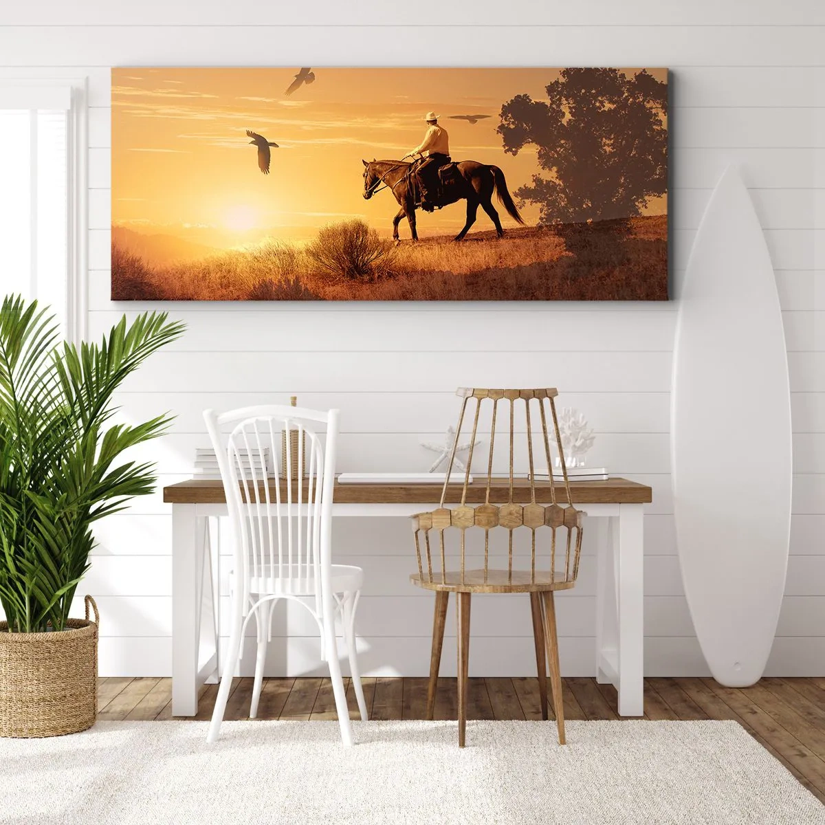 Impression sur toile - Image sur toile - Seul à travers la prairie - 100x40 cm
