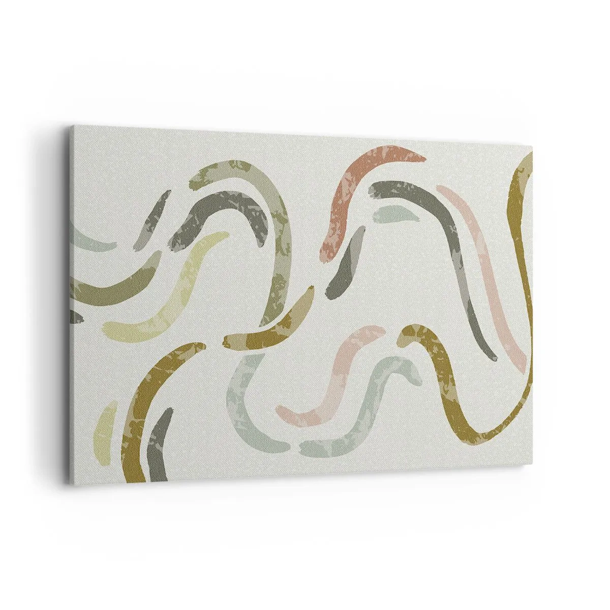 Impression sur toile - Image sur toile - Arcs abstraits aux couleurs pastel - 100x70cm - Une joyeuse danse de l'abstraction - Décoration murale moderne pour le salon et la chambre ARTTOR