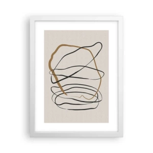 Affiche dans un cadre blanc - Poster - Composition – danse en boucle - 30x40 cm