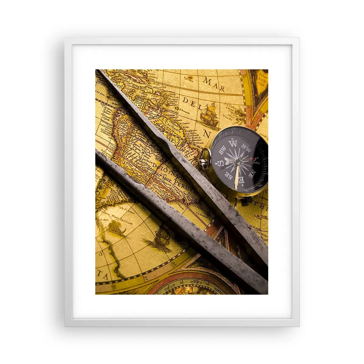 Affiche dans un cadre blanc - Poster - Où sont ces trésors? - 40x50 cm