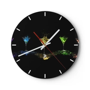 Horloge murale - Pendule murale - Couleurs de joie en verre de cristal - 40x40 cm