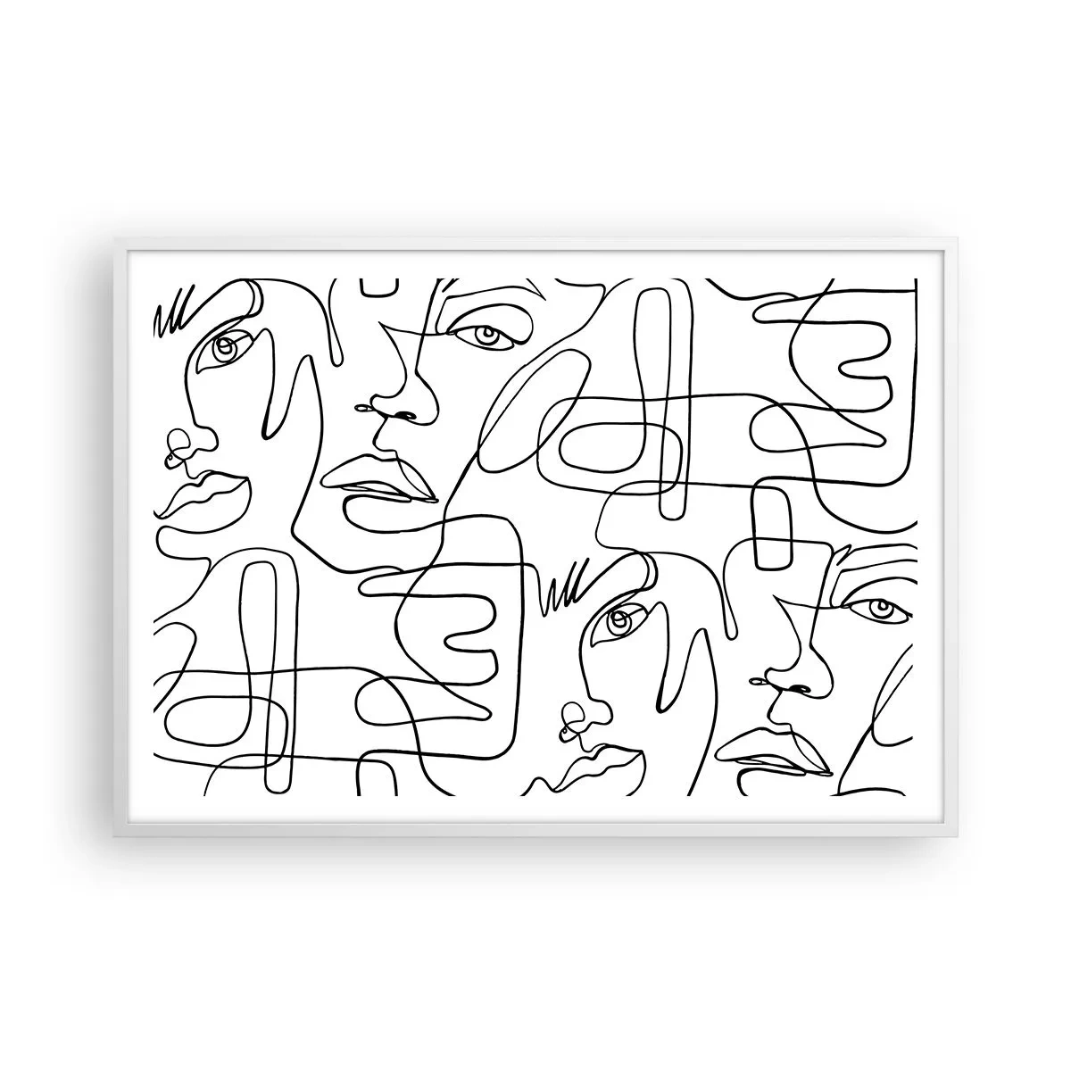 Affiche dans un cadre blanc - Poster - Dans des émotions enchevêtrées - 100x70 cm