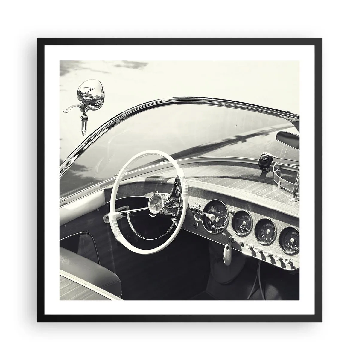 Affiche dans un cadre noir - Poster - Temps pour riche - 60x60 cm