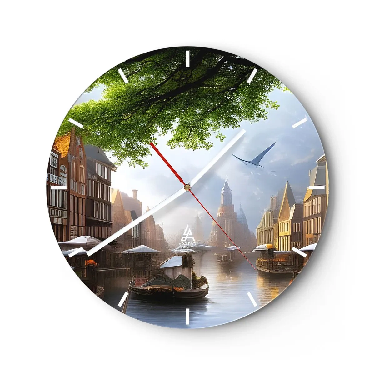 Horloge murale - Pendule murale - Paysage urbain néerlandais - 40x40 cm