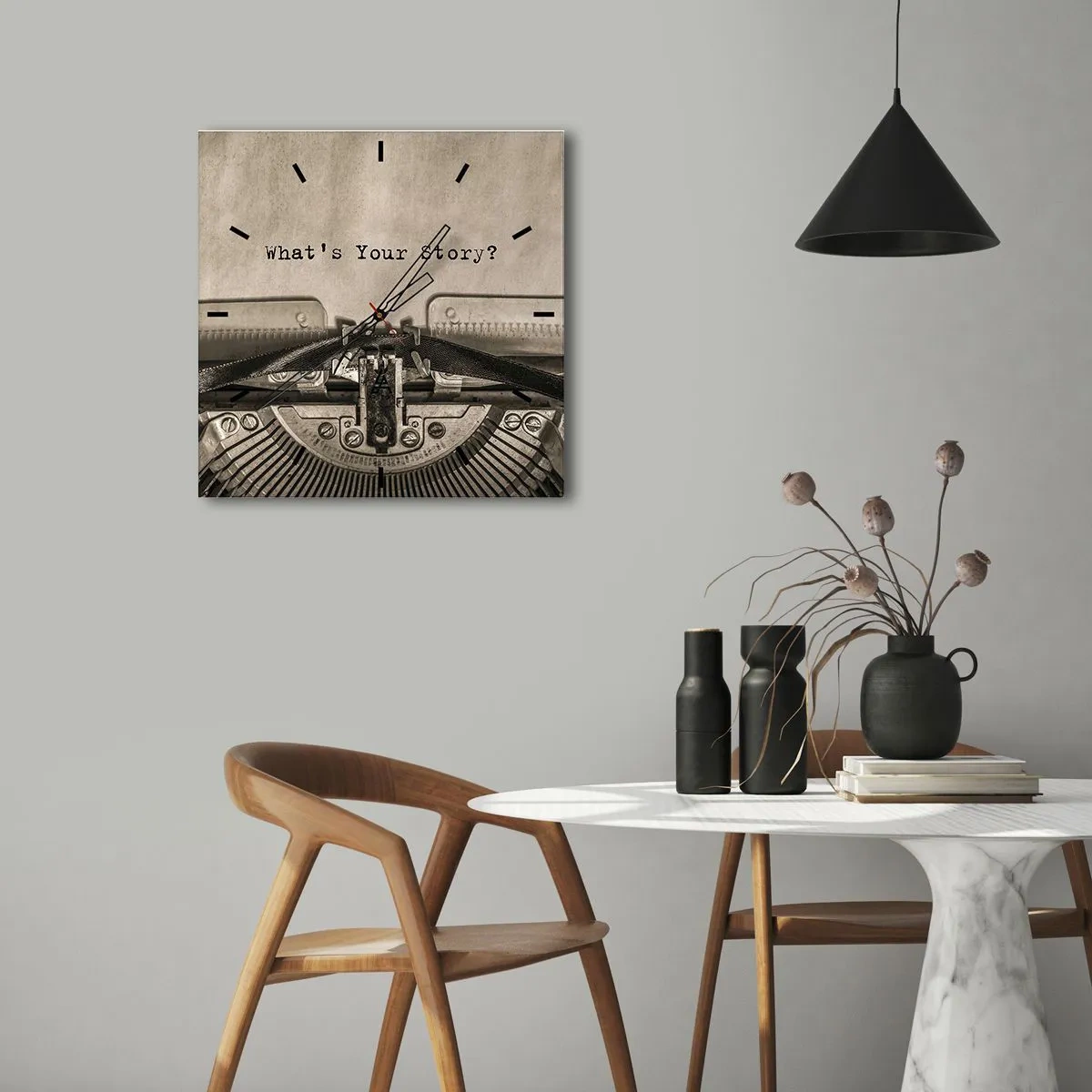 Horloge murale - Pendule murale - Réponds-moi - 30x30 cm