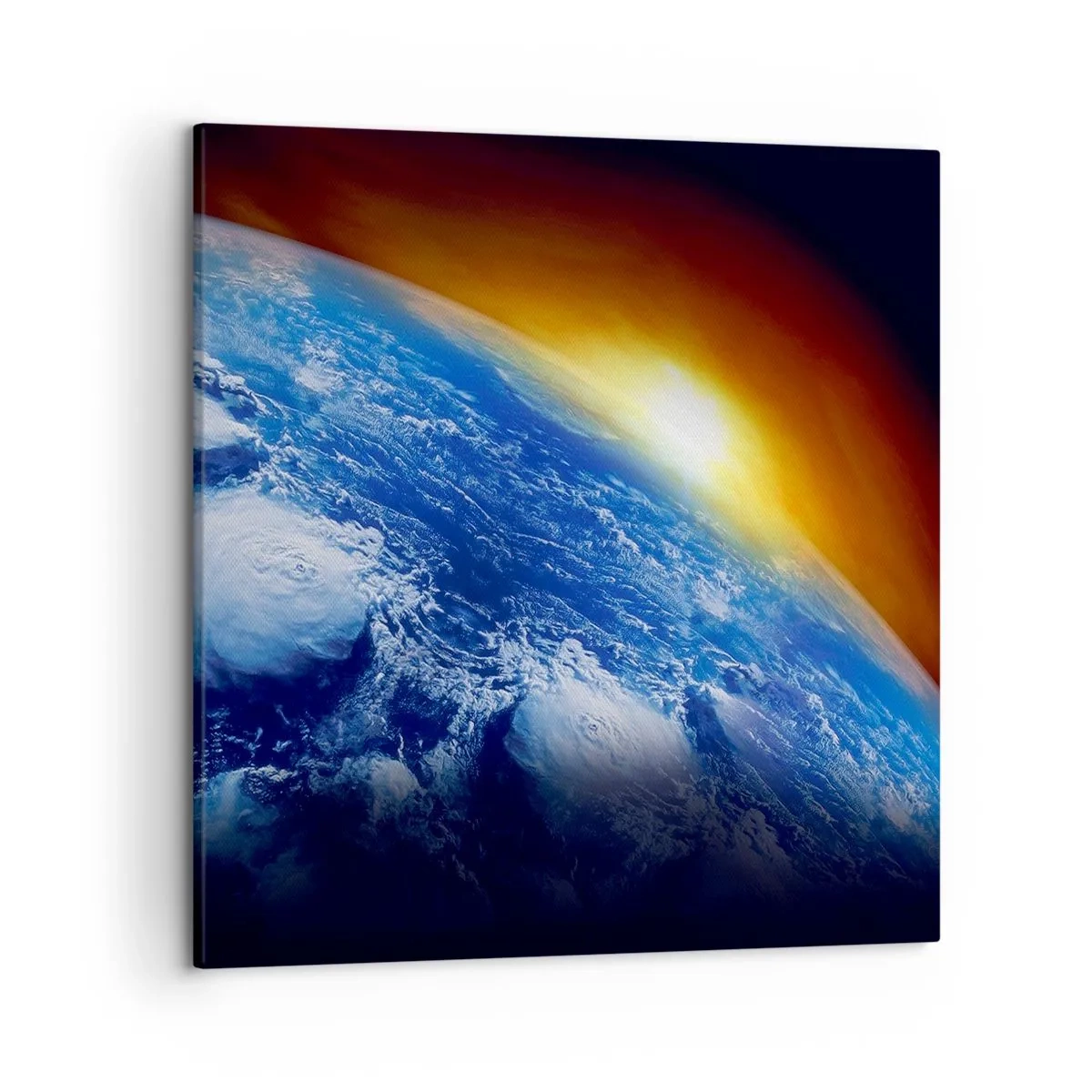 Impression sur toile - Image sur toile - Lever de soleil sur la planète bleue - 50x50 cm