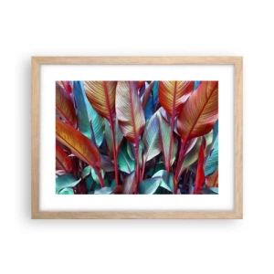 Affiche dans un chêne clair - Poster - Un fourré coloré - 40x30 cm