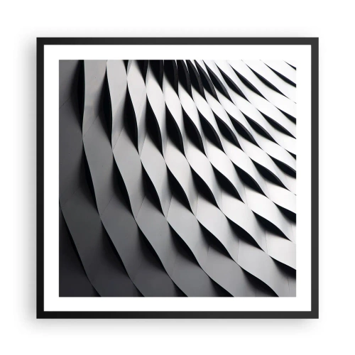 Affiche dans un cadre noir - Poster - A la surface des vagues - 60x60 cm