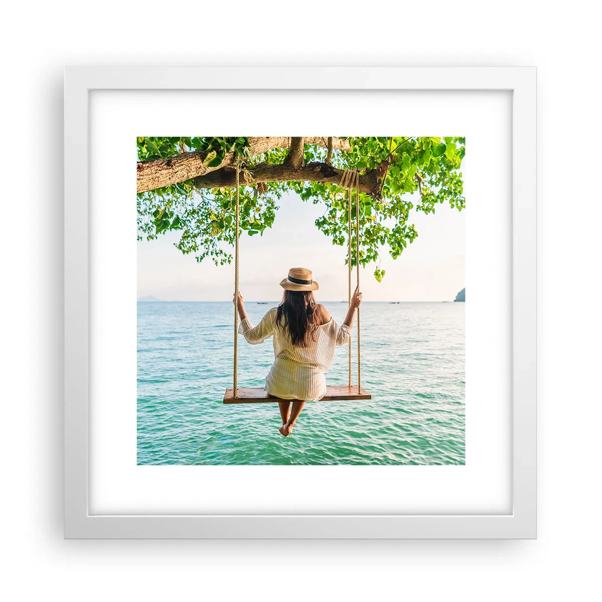 Affiche dans un cadre blanc - Poster - La vie est belle - 30x30 cm