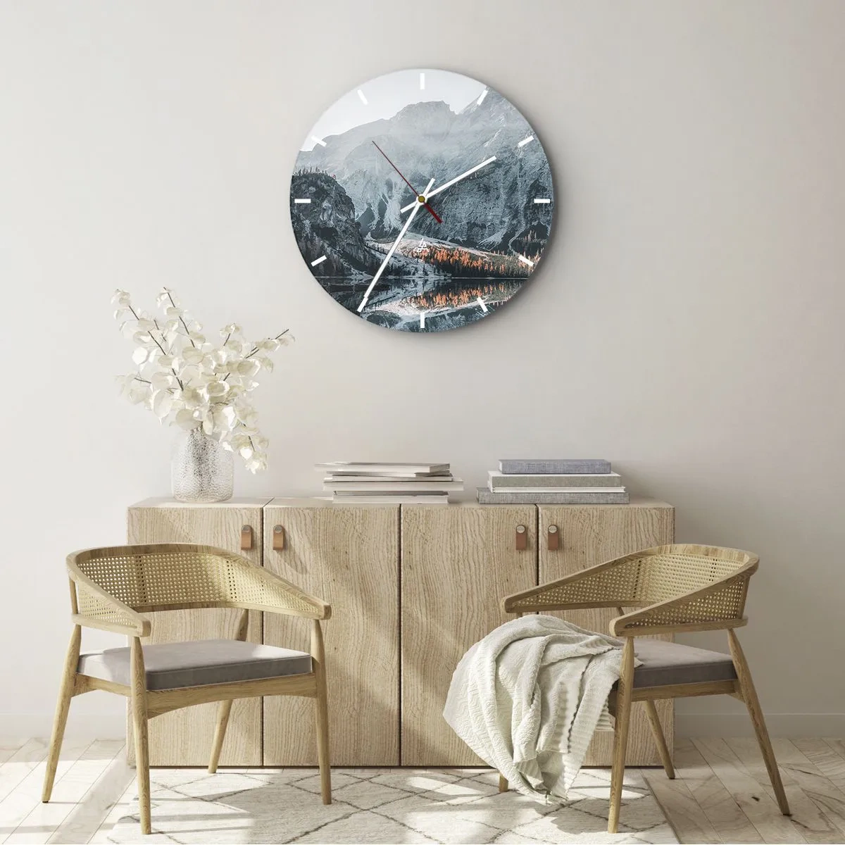 Horloge murale - Pendule murale - Reflet de paysage - 40x40 cm