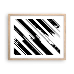 Affiche dans un chêne clair - Poster - Une composition intense et dynamique - 50x40 cm