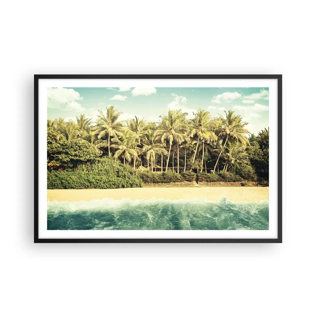 Affiche dans un cadre noir - Poster - Peut-être ici? - 91x61 cm