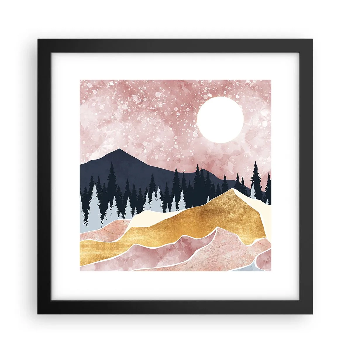 Affiche dans un cadre noir - Poster - Gardien de la nuit - 30x30 cm