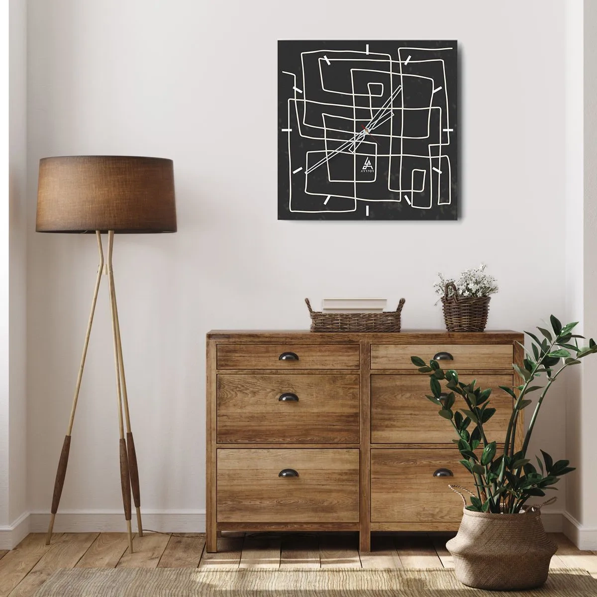 Horloge murale - Pendule murale - Pas aussi simple - 40x40 cm