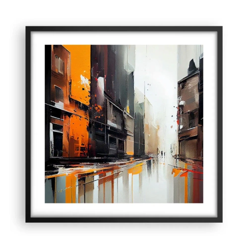 Affiche dans un cadre noir - Poster - Jour de pluie - 50x50 cm