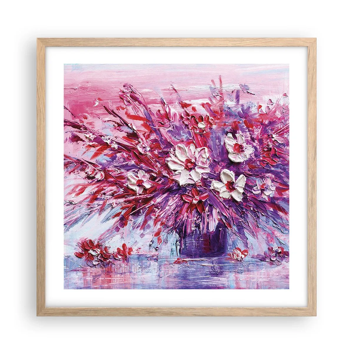 Affiche dans un chêne clair - Poster - Innocence et passion - 50x50 cm