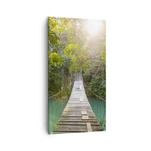 Impression sur toile - Image sur toile - De l'eau azur à la forêt azur - 55x100 cm