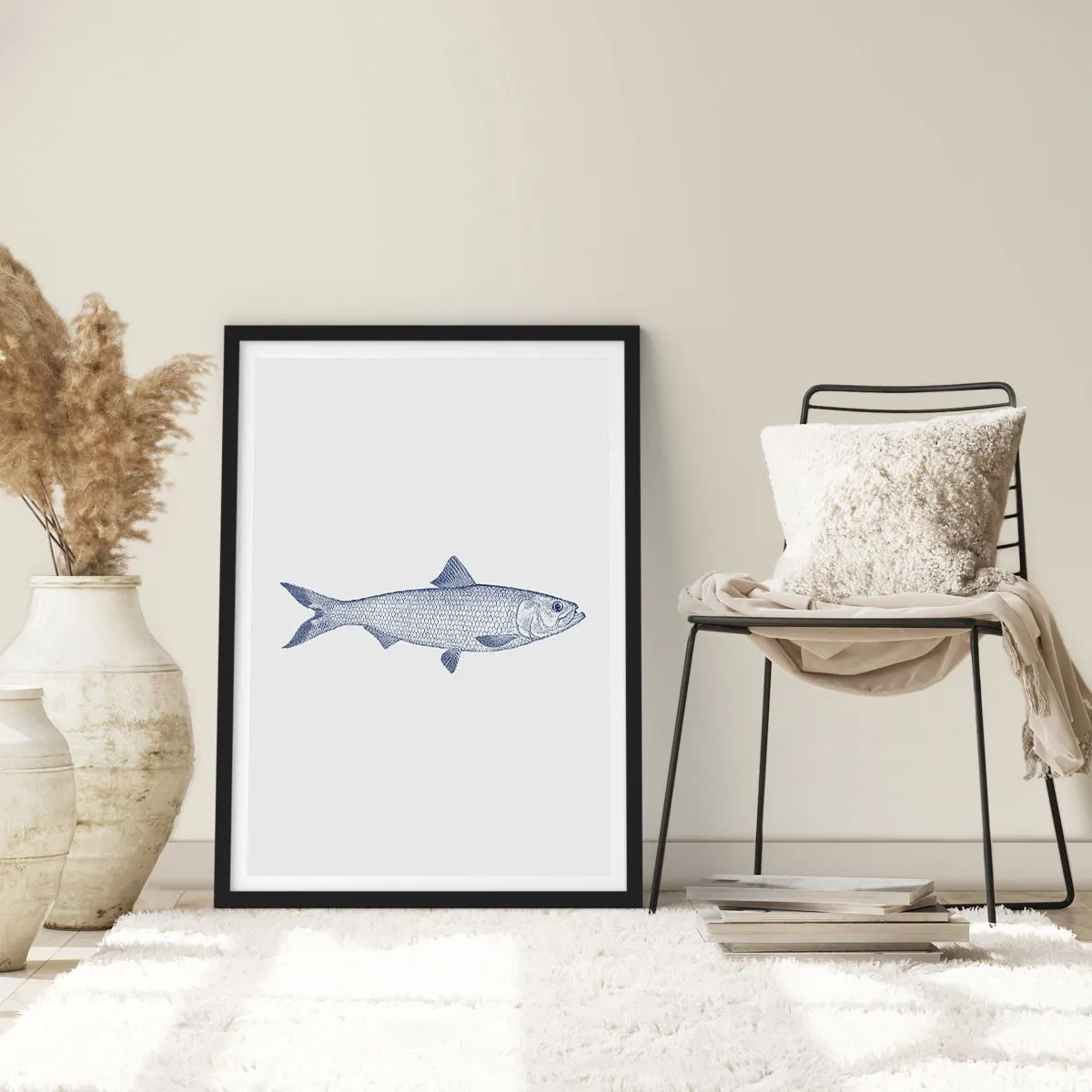 Affiche dans un cadre noir - Poster - Salutations des mers du nord - 61x91 cm