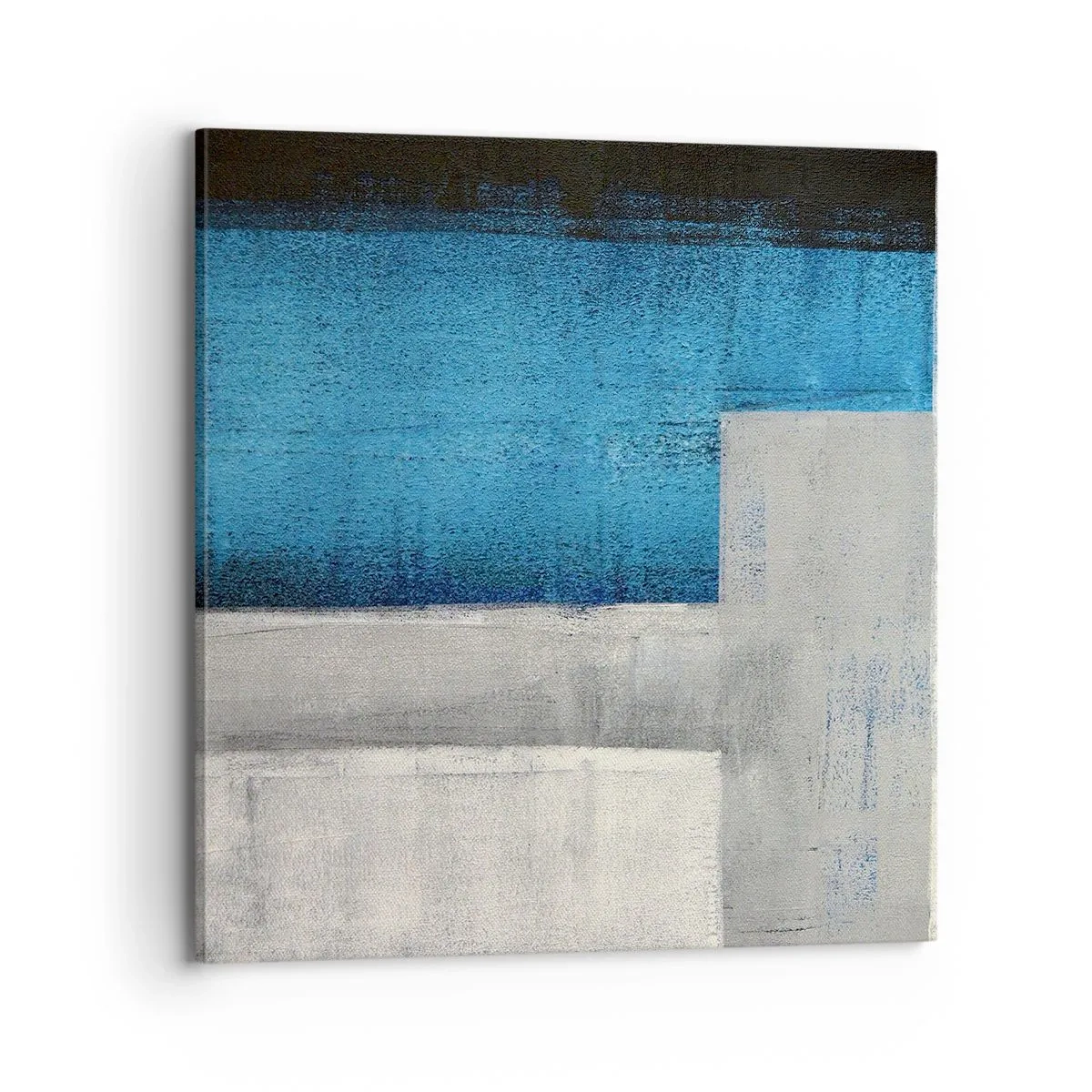 Impression sur toile - Image sur toile - Une composition poétique de gris et de bleu - 70x70 cm