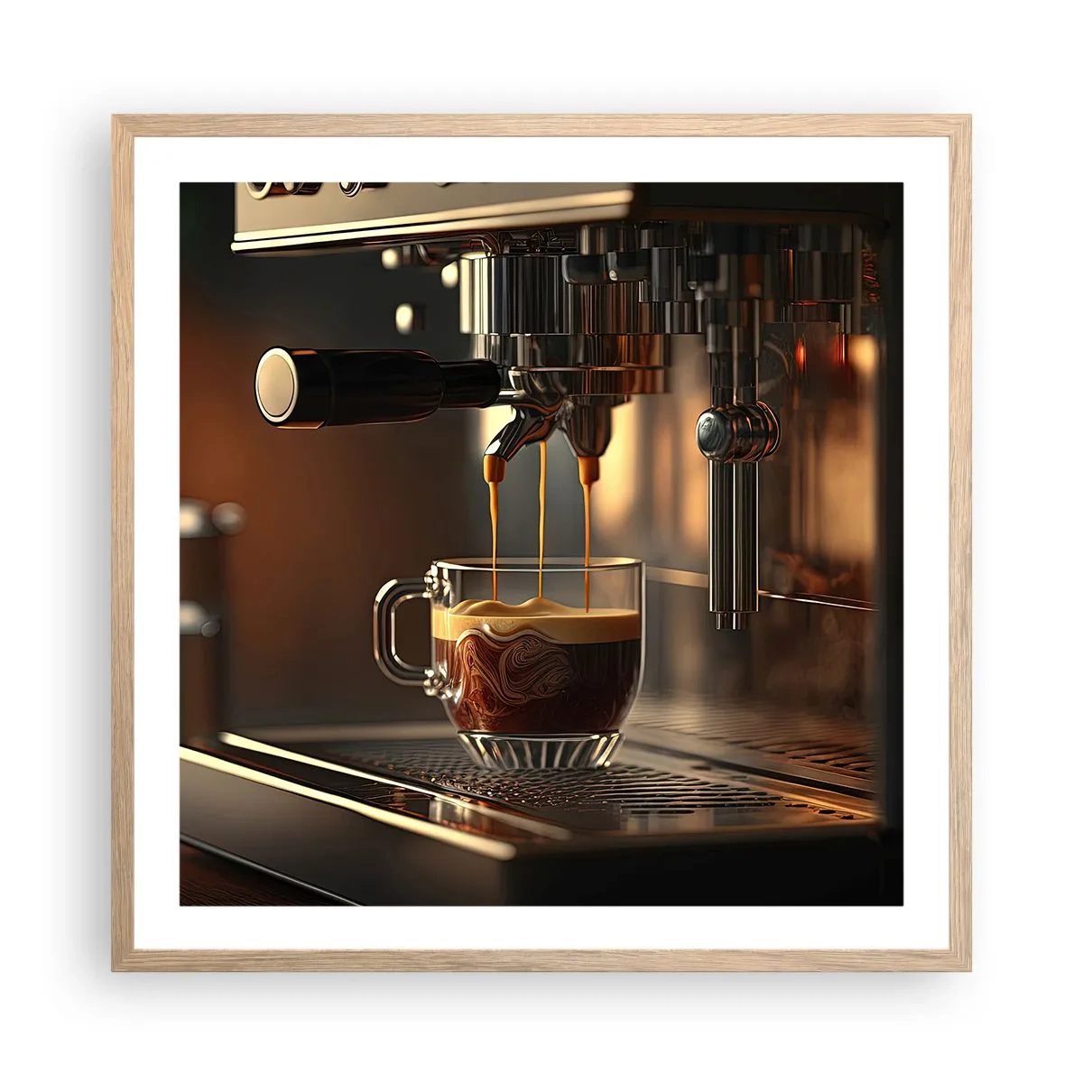 Affiche dans un chêne clair - Poster - Un mélange sensuel - 60x60 cm