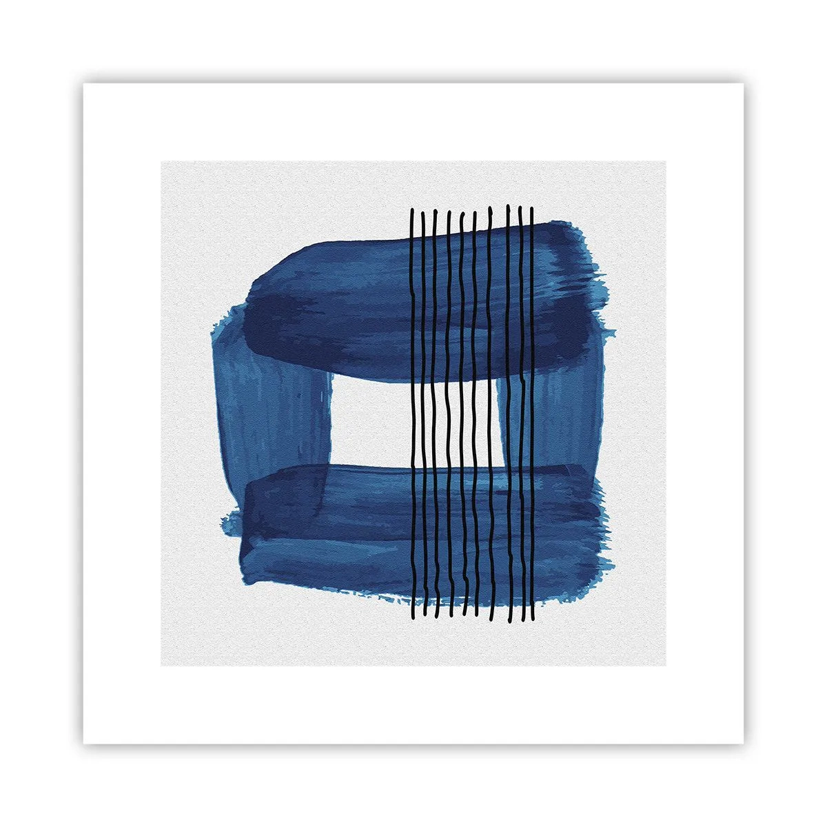 Affiche - Poster - Composition noire-bleue - 30x30 cm