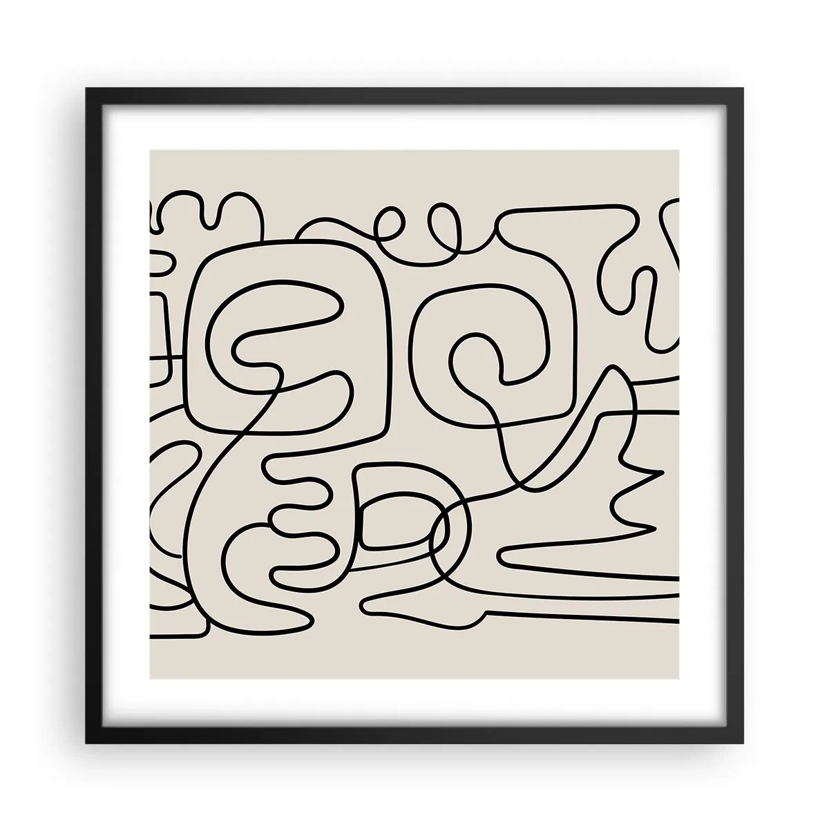 Affiche dans un cadre noir - Poster - Suivez les indices - 50x50 cm