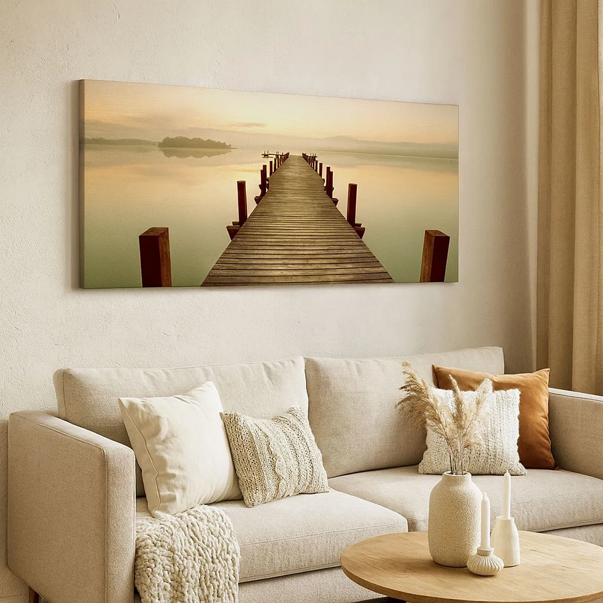 Impression sur toile - Image sur toile - L'aube, les premières lueurs, le jour - 100x40 cm