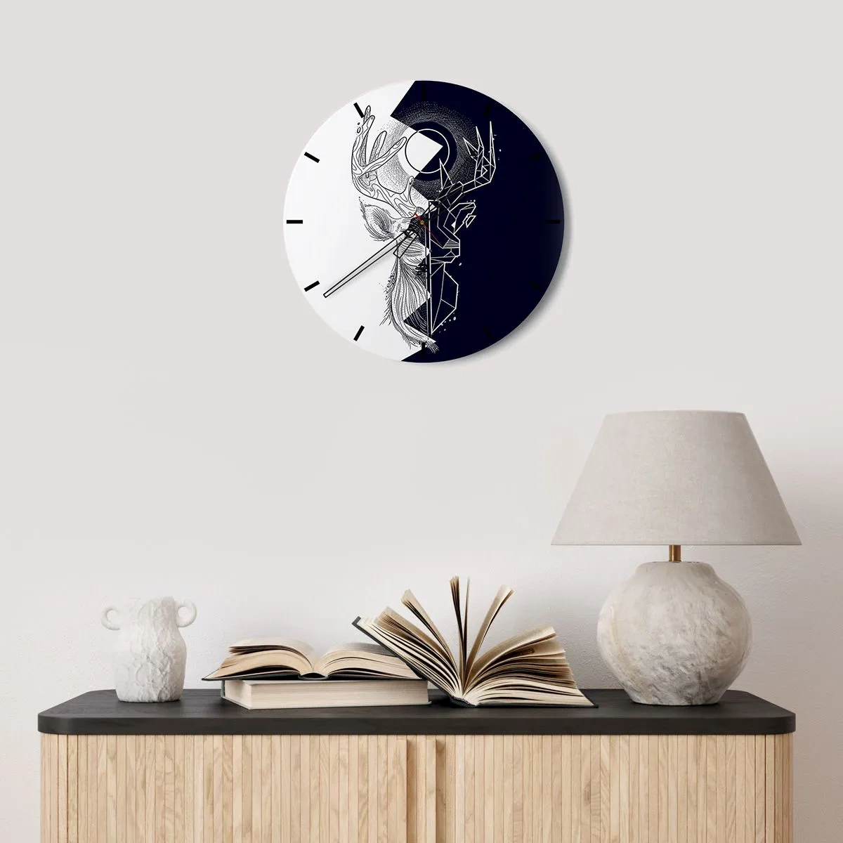 Horloge murale - Pendule murale - La lutte et l'unité des contraires - 30x30 cm