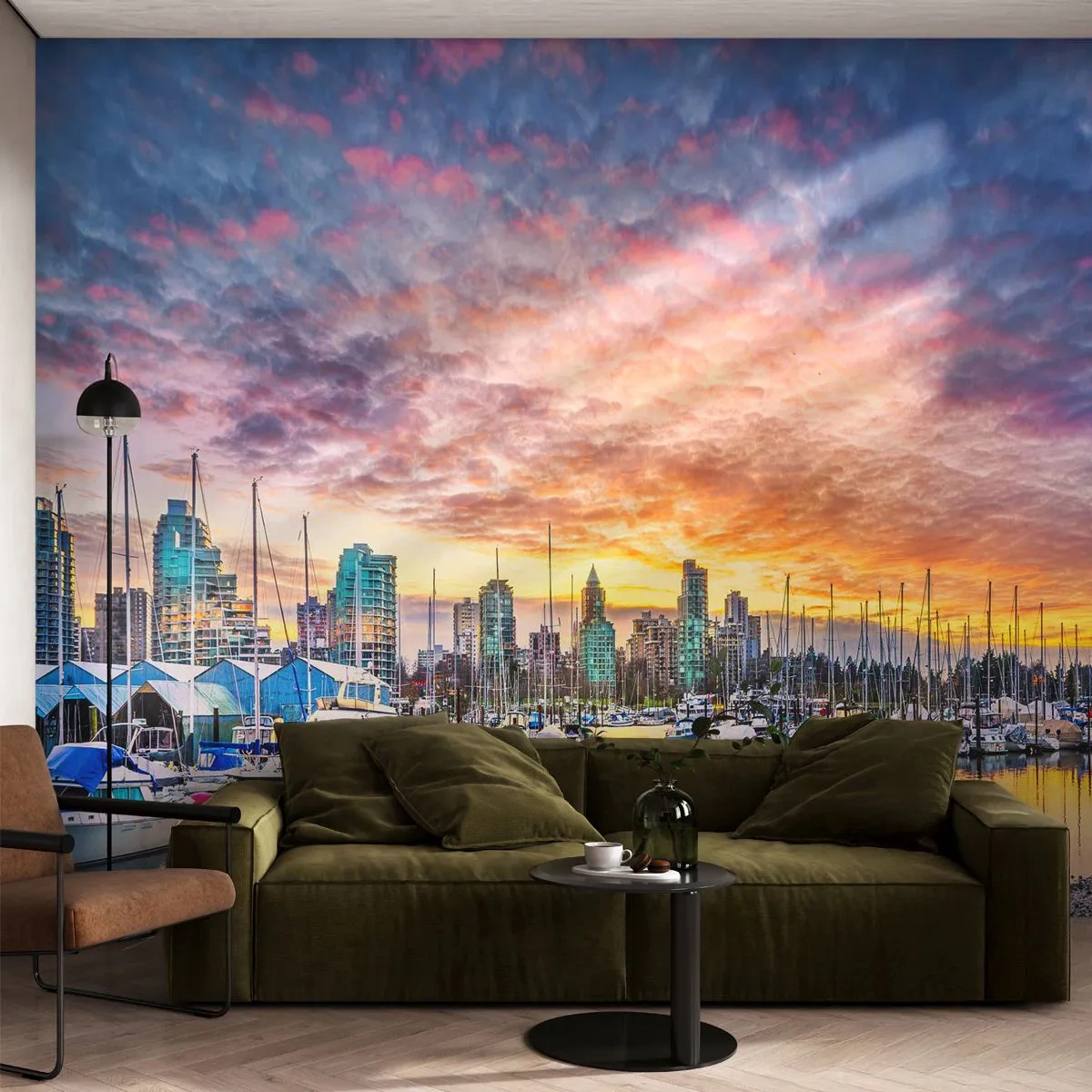 Papier Peint Photo Premium Canvas - La cité aux mille marins - Paysage, Ville, port - 450x315 cm
