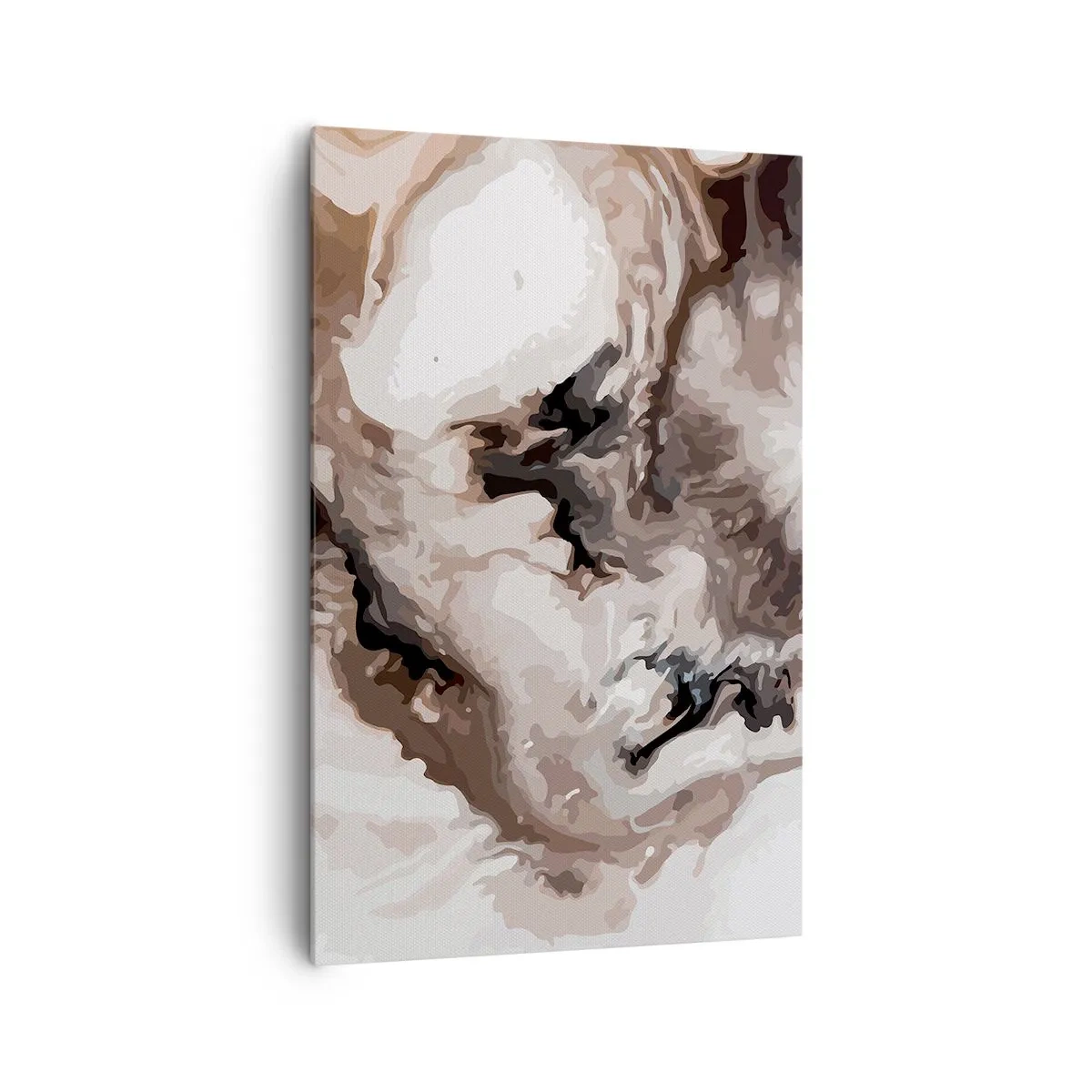 Impression sur toile - Image sur toile - Motif abstrait dans les tons de marron et de blanc - 80x120cm - La naissance d'une galaxie - Décoration murale moderne pour le salon et la chambre ARTTOR