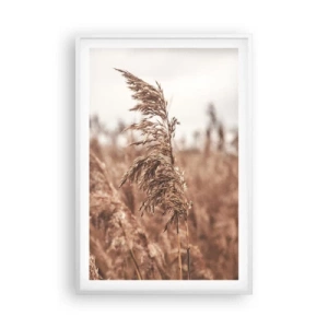 Affiche dans un cadre blanc - Poster - C'est déjà l'automne dans les champs - 61x91 cm