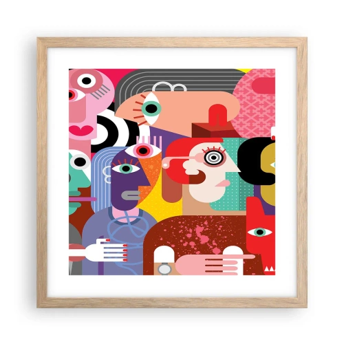 Affiche dans un chêne clair - Poster - Nous par M. Picasso - 40x40 cm