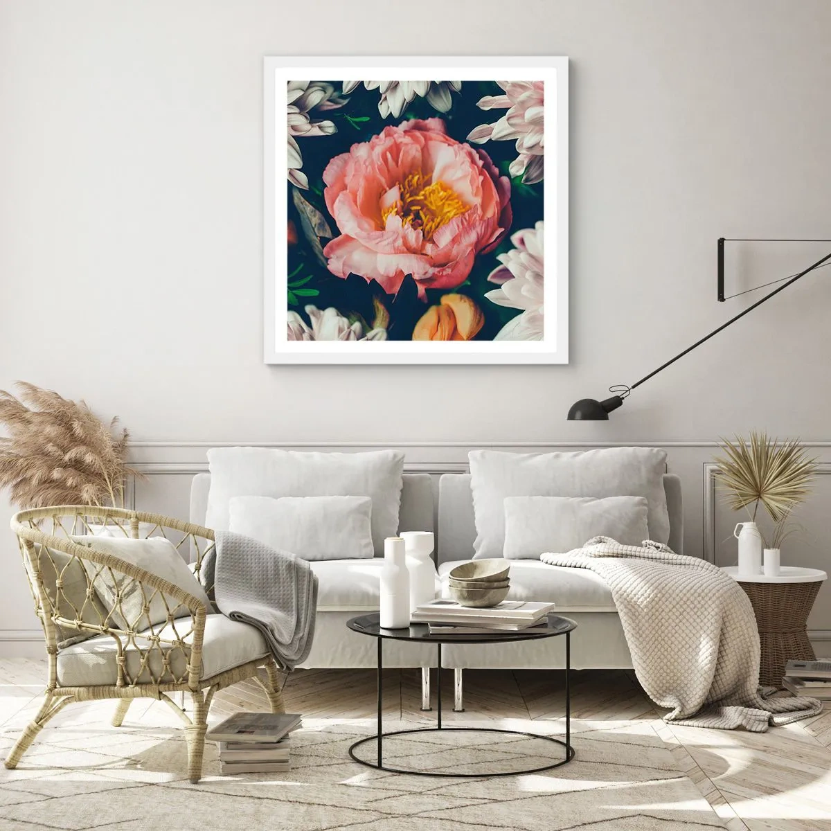 Affiche dans un cadre blanc - Poster - Splendeur baroque - 40x40 cm