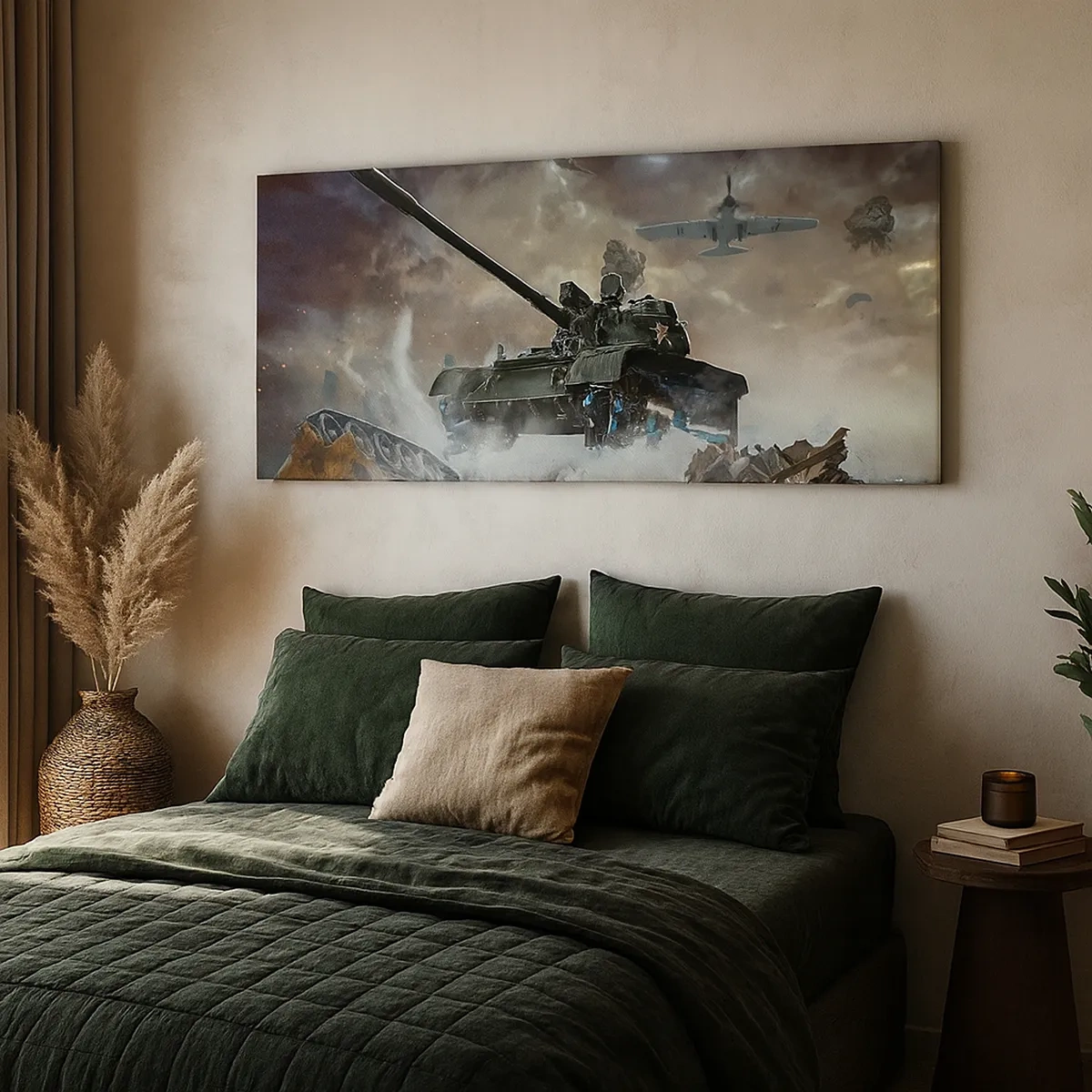 Impression sur toile - Image sur toile - La bataille est terrible et belle - 30x30 cm